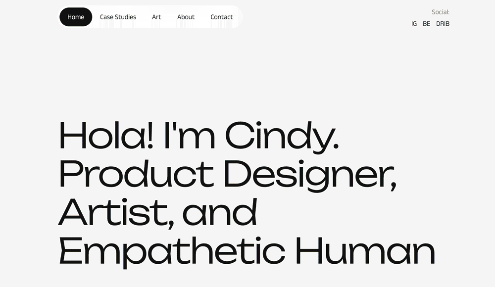 This is a GIF of a UX design portfolio. 