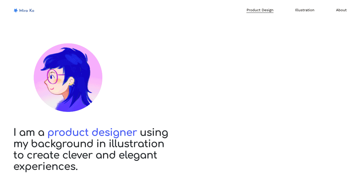 GIF of a UX design portfolio. 