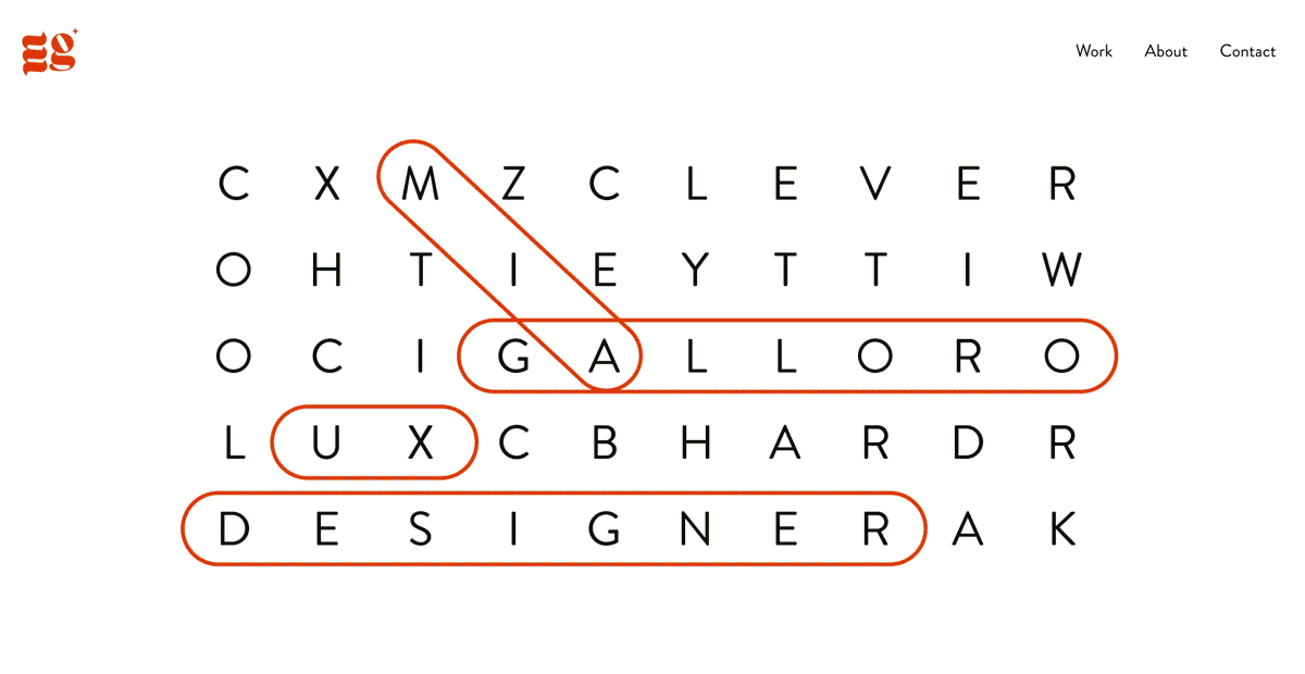 GIF of a UX design portfolio. 