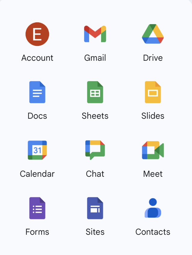 This is a display of Google's icons across various uses and apps. 