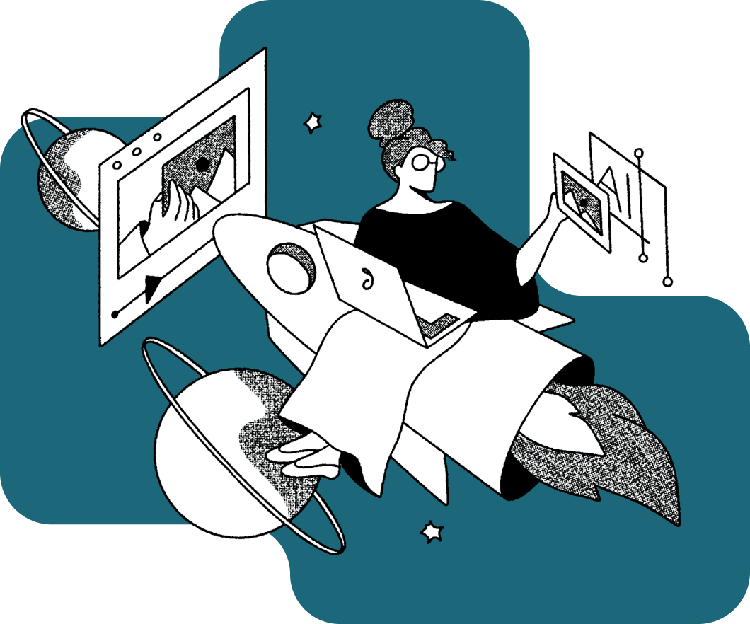 Illustration of person climbing a UX hill